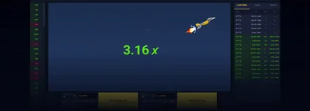 JetX jet in flight at 3.16x before the cash-out